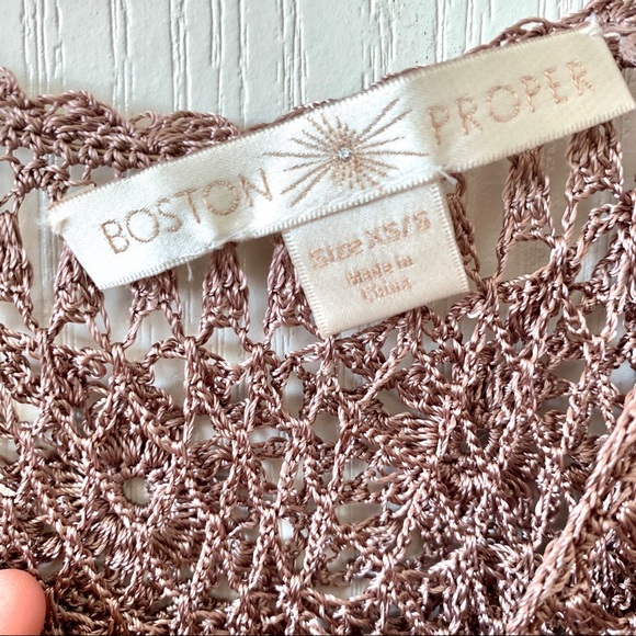 BOSTON PROPER Tiered Crocheted Top with Sequins—XS - Picture 11 of 16